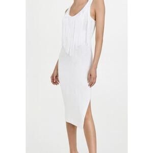 525 Bleach White Fringe Knit Midi Dress – Size XS